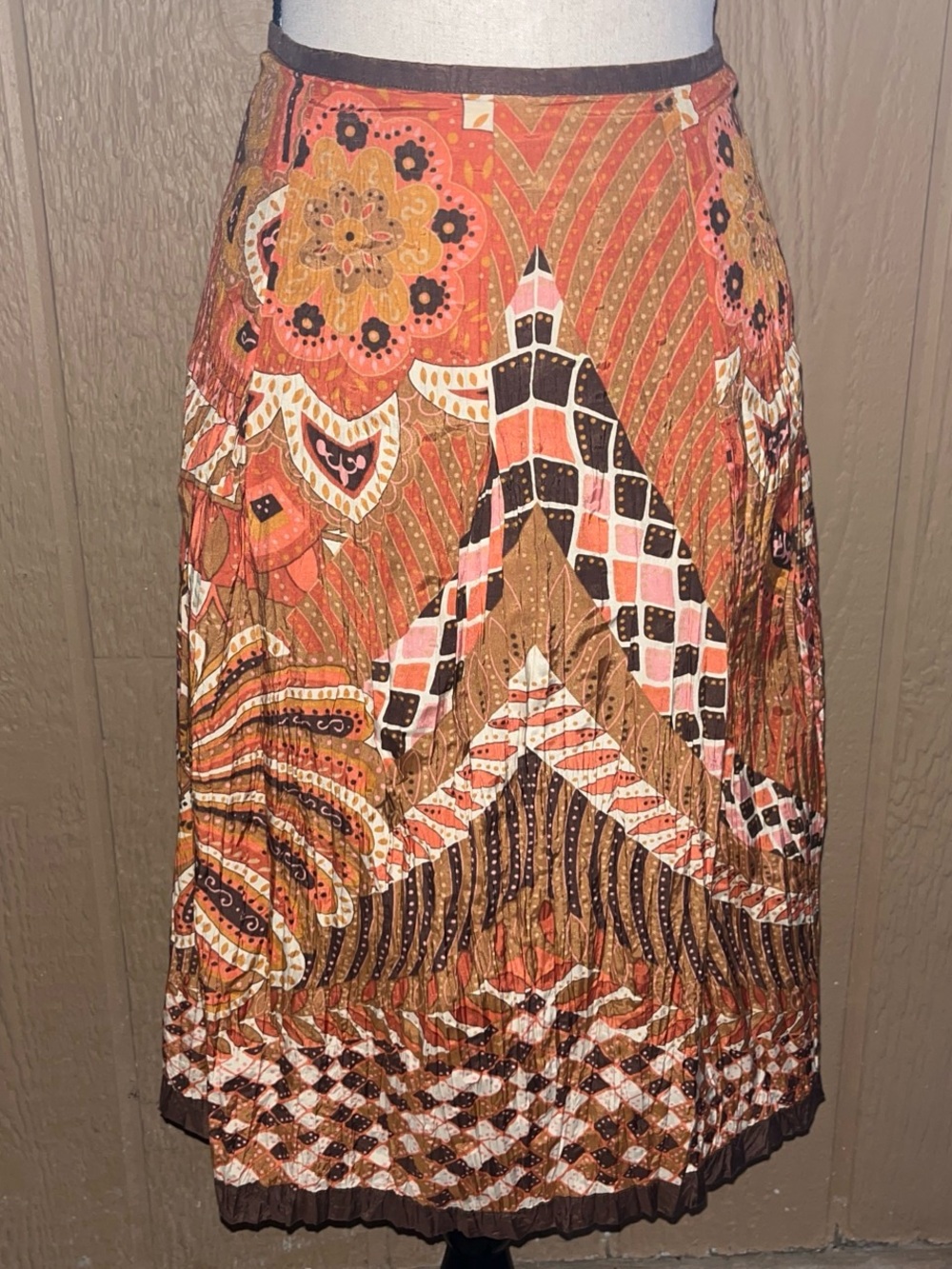 American Vintage Multicolor Floral & Geometric Midi Skirt